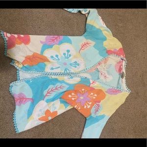 flower patterned cardigan
